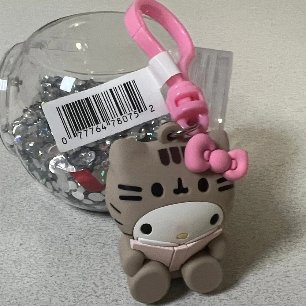 Sanrio Brown and Pink Cat Keychain